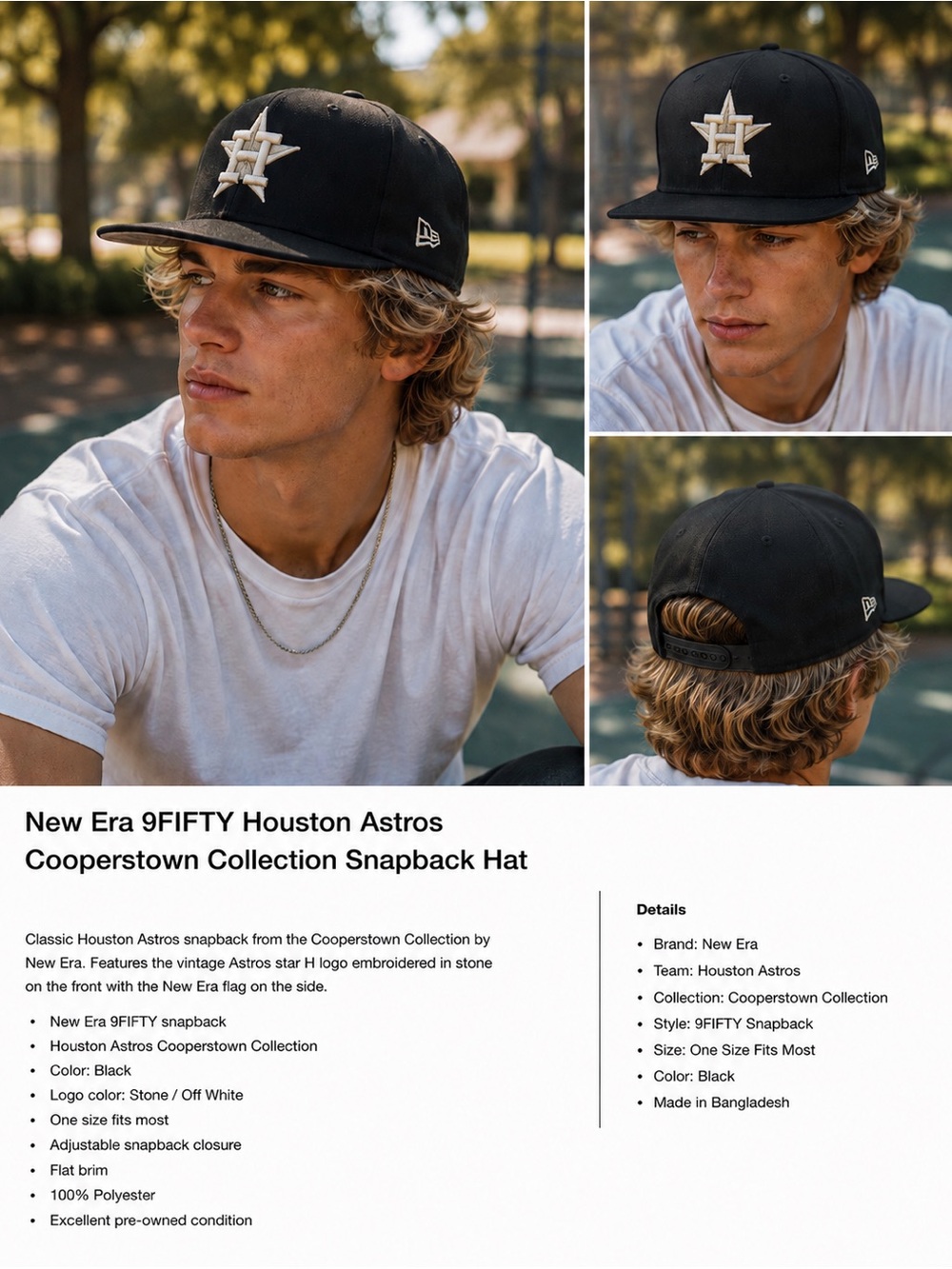 New Era 9FIFTY Houston Astros Cooperstown Collection Snapback OSFM